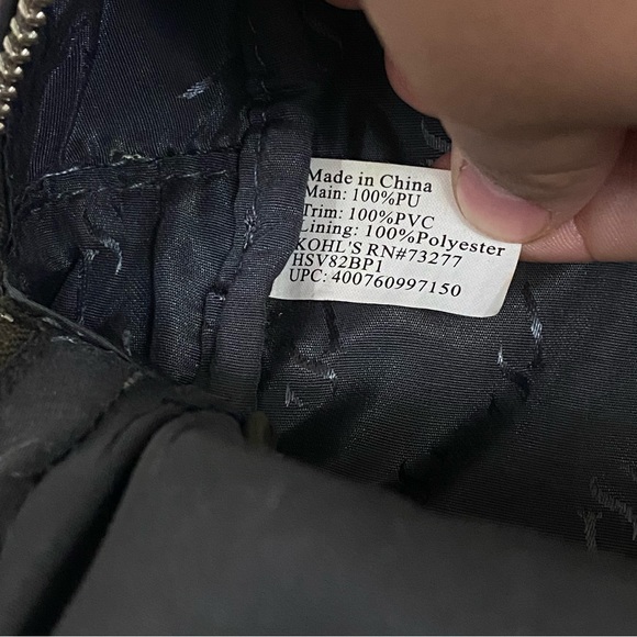 Simply Vera Olive Green Faux Leather Scale Embellished Zip Backpack Purse - Picture 13 of 14